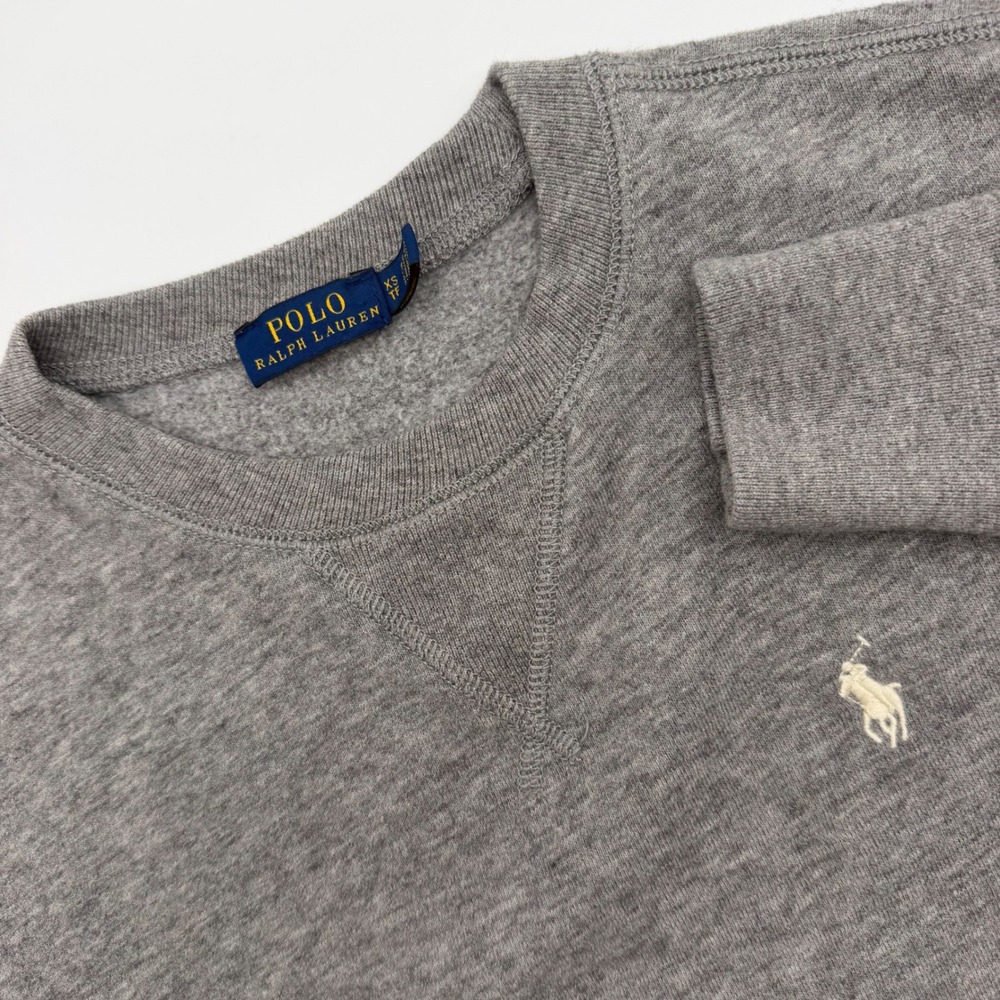 Polo Ralph Lauren Mens XS Heather Gray Crewneck Sweatshirt Fleece Pony Logo